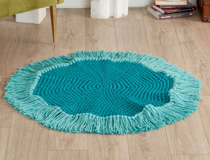 Crochet Round Fringe Rug pattern
