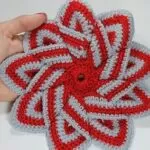 Decorative Flower-Shaped Crochet Pillow