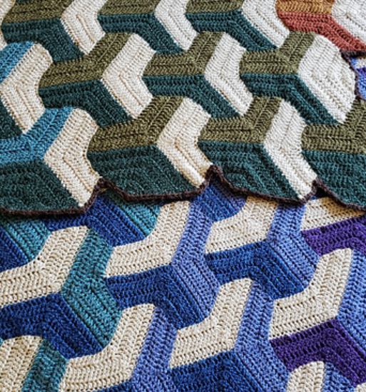 Tumbling Blocks Crochet Free Pattern