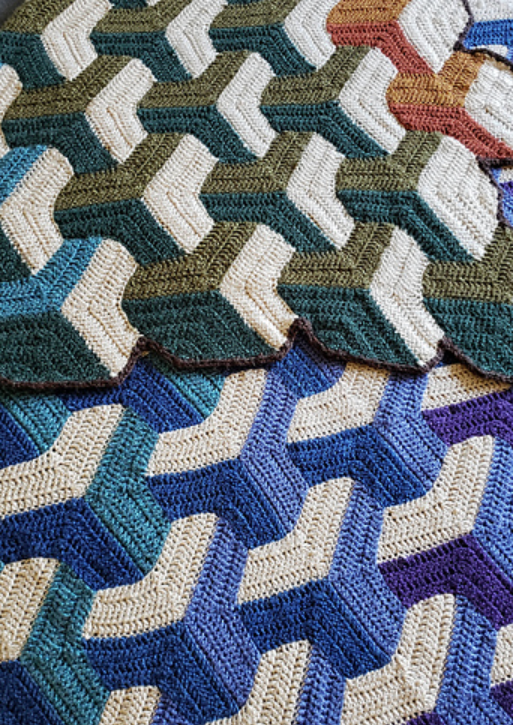 Tumbling Blocks Crochet Free Pattern