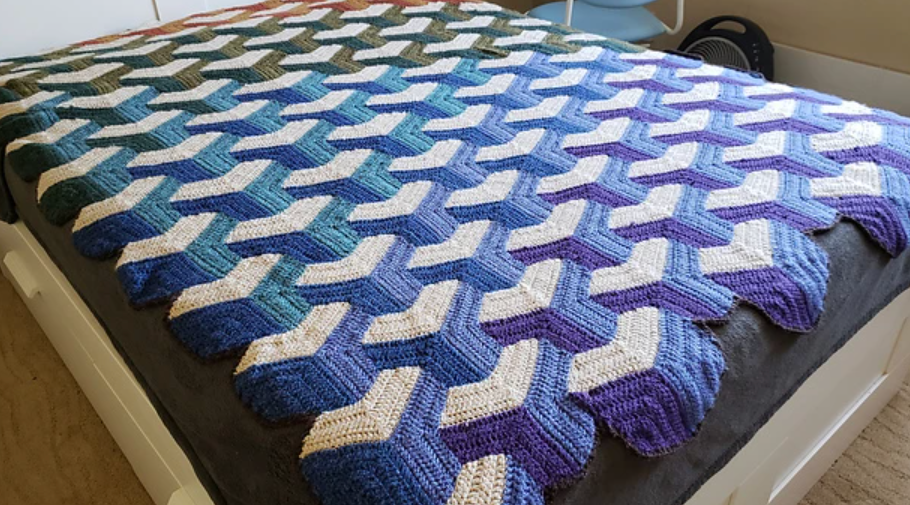 Tumbling Blocks Crochet Free Pattern