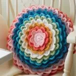 Decorative Flower-Shaped Crochet Pillow