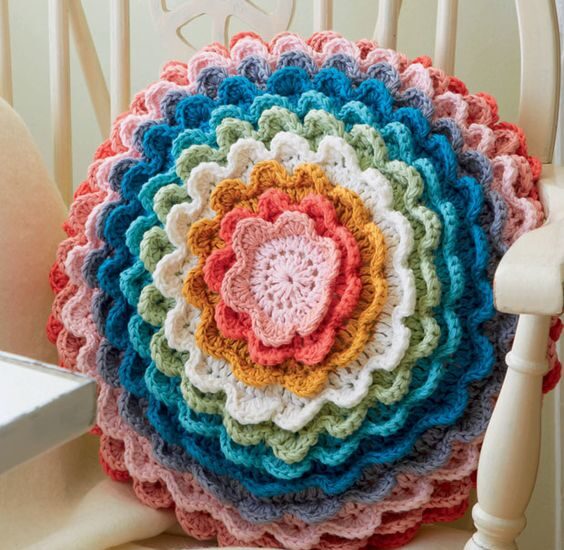 Flower Cushion Crochet Free Pattern