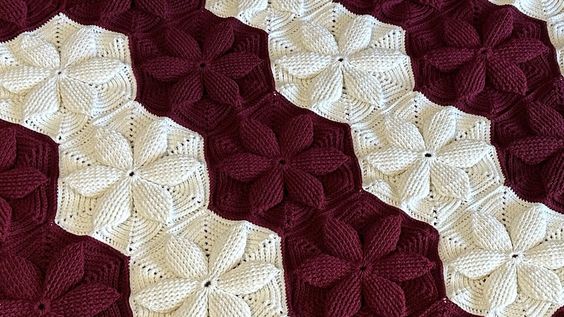 3D Hexagons Blanket Crochet Pattern