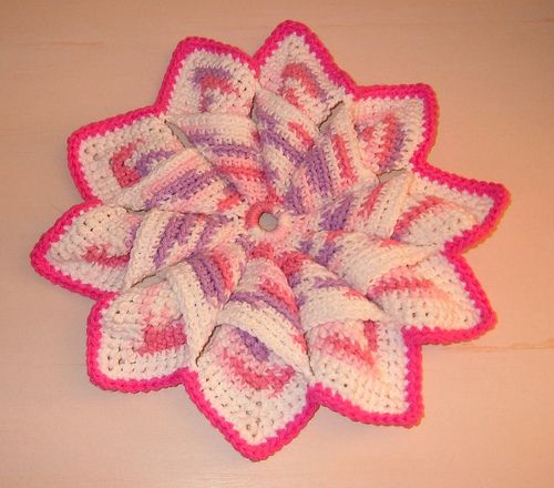 Crochet Flower Hot Pad Free Pattern