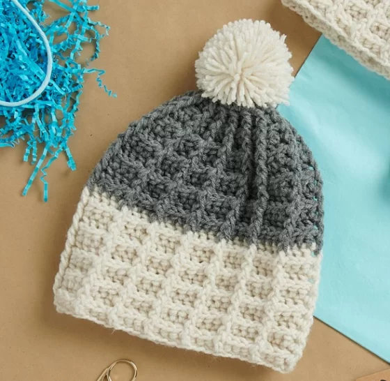 Waffle Stitch Crochet Hat Free Pattern