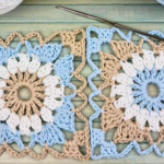 Crochet Spiral Rosette Square Free Pattern