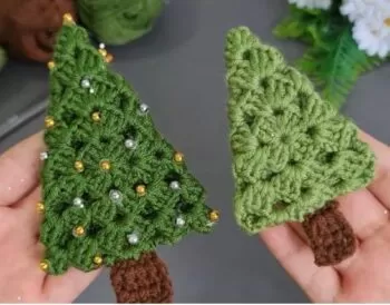 Crochet Granny Square Evergreen Trees Pattern