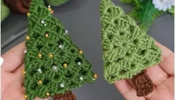 Crochet Granny Square Evergreen Trees Pattern