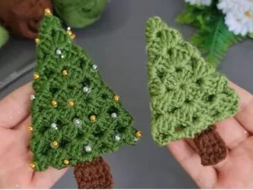 Crochet Granny Square Evergreen Trees Pattern