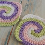 Crochet Spiral Rosette Square Free Pattern