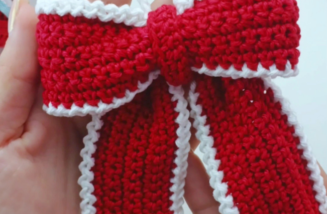 Crochet Christmas Bow Free Pattern
