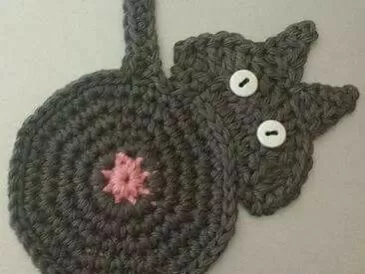 Cat Butt Coasters Crochet Free Pattern