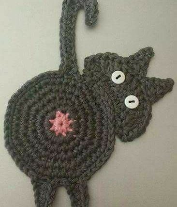 Cat Butt Coasters Crochet Free Pattern