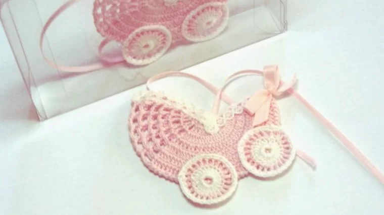 Crochet Baby Stroller Applique