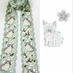 Crochet Birds Lace Scarf – Complete Written Pattern + Diagram